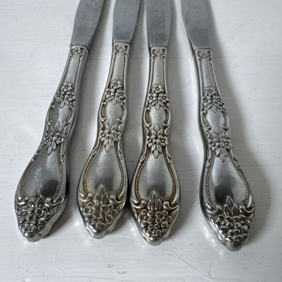 4 Vintage Oneida Dinner/Butter Knives 1977 Huntington Wm A Rogers Stainless - Picture 3 of 7